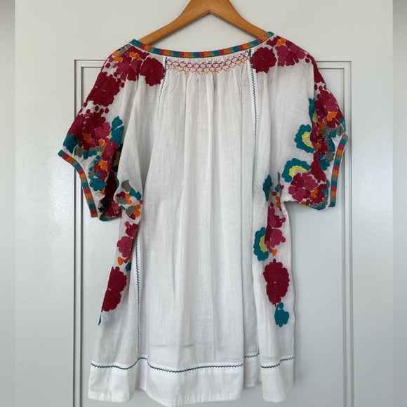 Anthropologie Multicolor Embroidered Tunic Oversized Blouse - Size M - NWOT - Picture 5 of 12